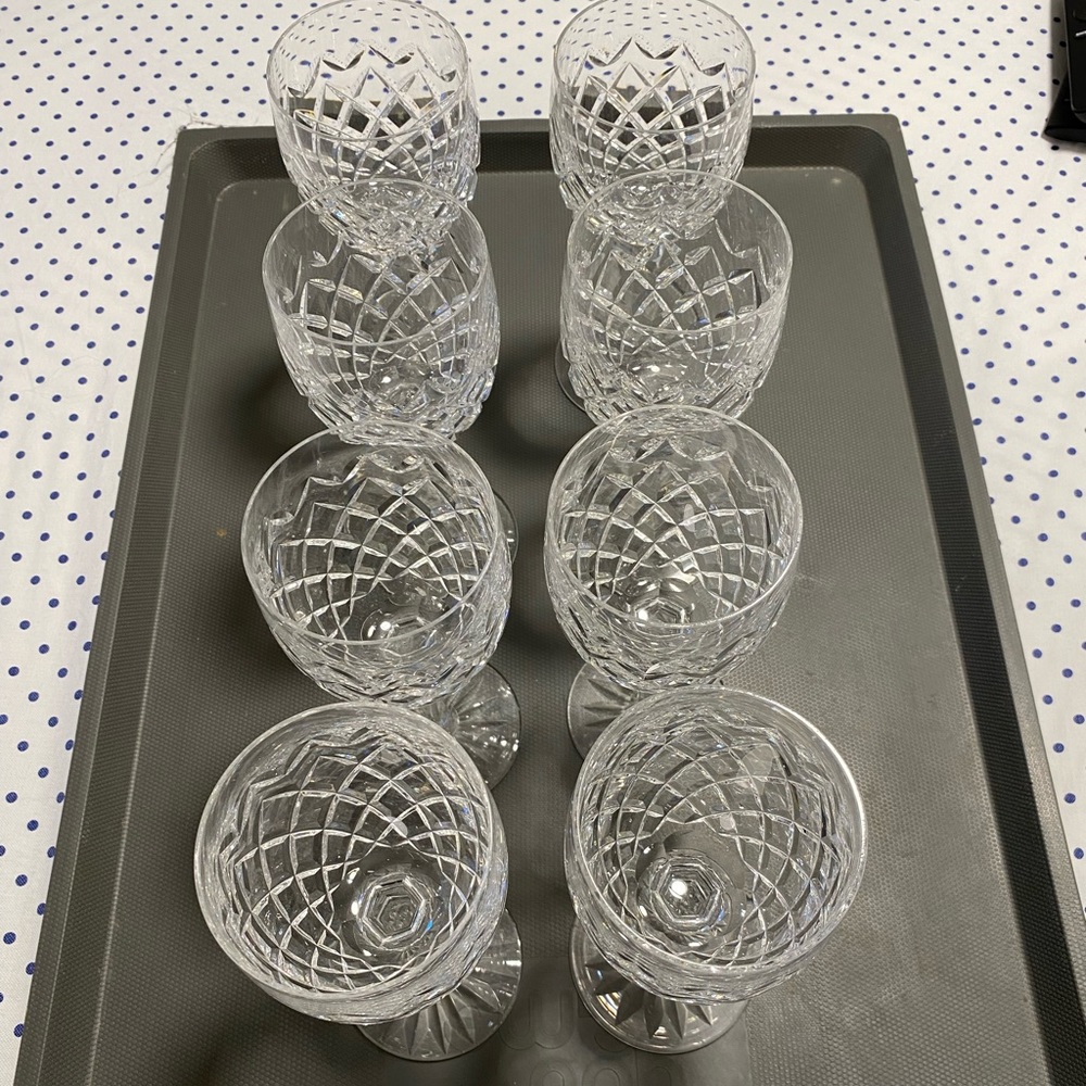Set of 8 Waterford glasses